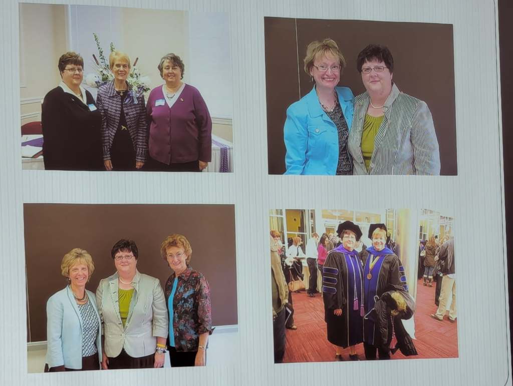 Collage of photos featuring members of the nursing community at the INANE conference, showcasing their professional interactions and achievements.